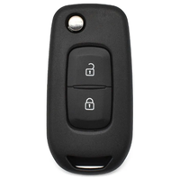 Coque de clé de voiture télécommandée à 2 boutons en ABS noir sans batterie