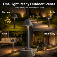 Lampadaire LED Moderne Personnalisable pour Aménagement Paysager, Lampe de Jardin Noire en Forme de Pétale pour Allée de Villa, Parc et Éclairage Extérieur