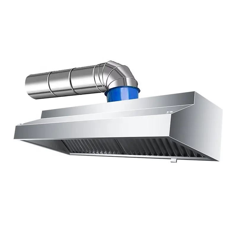 Kitlalong Commercial Stainless Steel Smoke Exhaust Vent Hood Restaurant Hotel Kitchen Extractor Range Hood System