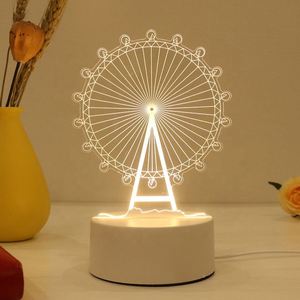 Holesale-Lámpara de escritorio con base de diodo emisor de luz, luces de noche personalizadas de acrílico con dibujos animados, 3D - Product Image 2