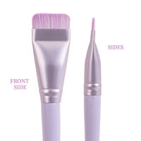 Kuas rias wajah tunggal terlaris krim BB Alas Bedak Cair kepala datar Ultra tipis kuas Concealer Foundation Vegan rambut sintetis