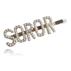 Griechisches Buchstaben wort Soror Pearl Pin Haars pange Ornament Haarschmuck