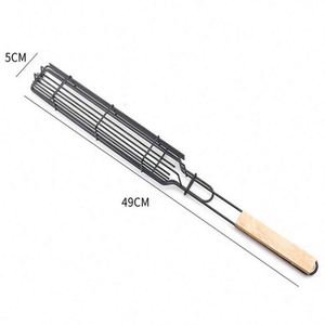 Panier de cuisson pour barbecue extérieur en gros avec poignée longue, filet de grillade antiadhésif, outils de barbecue - Product Image 2
