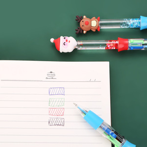 ปากกาลูกลื่นสำหรับนักเรียนผู้สูงอายุสีทรายไหลแบบสี่สีใหม่ของขวัญวันคริสต์มาสปากกาสีน้ำมัน - Product Image 4