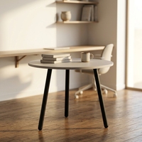 Ensemble de table de conférence moderne en bois rond pour 4 personnes, pour la maison, le bureau et le salon