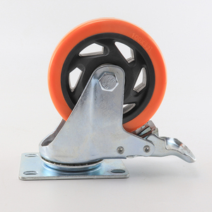 Bánh xe xoay 3 inch CMCL có phanh, màu cam, bánh xe công nghiệp cho xe đẩy, bán chạy, bánh xe có khóa - Product Image 3
