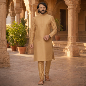 <b>Men</b> Premium Gold <b>Kurta</b> Pajama Set Ethnic Traditional Festive Indian <b>Kurta</b> Pyjama Suit <b>Men</b> Designer Party Dress Wear - Product Image 1