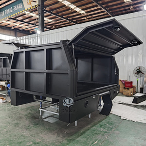 Portable auto-conduite <span class=keywords><strong>Camping</strong></span> voiture queue Extension auvent étanche à la pluie noir aluminium fait boîte à outils plateau à plat tiroir avec couvercle - Product Image 4