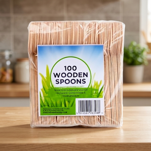 Cuillères jetables en bois de bouleau biodégradable et durable, 100 pièces, pour les fêtes, la restauration et les événements - Product Image 4