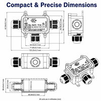 Boîtier de jonction étanche extérieur M686-3A IP68, connecteur en T à 3 voies 450V 24A avec borne PA10-3 pour éclairage marin