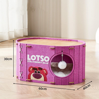 Lit pour chat XL durable, amovible et lavable, motif animalier, en peluche multicouche, nid douillet pour l'hiver, en feutre, type tente