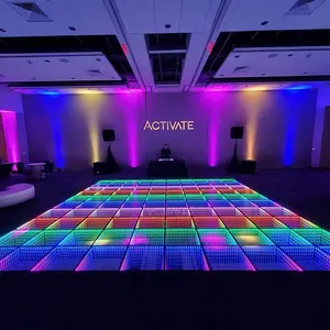 Used Sicodmx Diy China Dubai Light Acrylic Waterproof Rgb White Starlit Double Mirror 3d Led Dance Floor