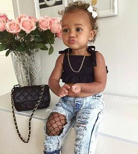 Ensembles de vêtements pour poupées pour enfants, haut court sexy et pantalon en jean pour bébés filles, vente en gros de Chine - Product Image 5