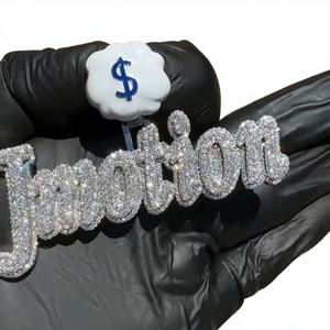 CONCEPTION - Collar Personalizado con Letra de Moissanita Estilo Hiphop, Cadena de Moda con Incrustaciones de Diamantes, Plata 925, Certificado GRA, Joyería con Nombre para Hombre, Envío Gratis - Product Image 1