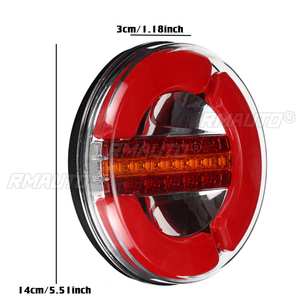 1/2/4 PCS Feux arrière LED ronds 12V 24V pour camion, remorque, lanterne arrière de camion, clignotant dynamique, feu stop - Product Image 5