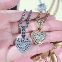 Collier pendentif amour en laiton plaqué or 18 carats Xunyu Classic avec chaîne de pull pour cadeau unisexe