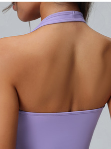 En gros, Brassière de sport pour femme à col licou et décolleté en U, dos nu, avec coussinets amovibles, style crop top et débardeur athlétique, pour le yoga, le Pilates et l'entraînement en salle de sport - Product Image 5