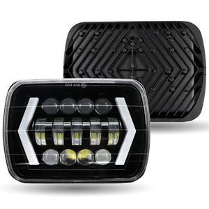 Faros LED Rectangulares de 7 Pulgadas con Forma de Flecha Amarilla, Luz Alta y Baja, y Luces de Circulación Diurna Blancas, Entrega de Fábrica - Product Image 3