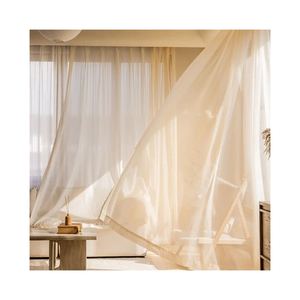 Rideaux transparents scintillants en crêpe brillante Offre Spéciale, rideau en voile transparent en tissu organza polyester pour hôtel de bureau à domicile - Product Image 1