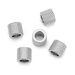 Gold-Plated Textured Cylinder <b>Spacer</b> Beads | Stainless Steel Beads for DIY Jewelry Making | Bracelet & Necklace Accessories - Product Image 4
