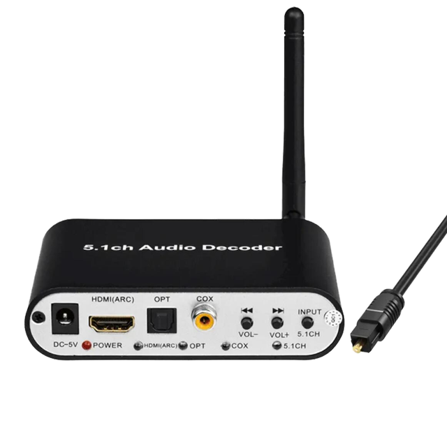 TUTI 3.5mm Headset Jack Spdif Coaxial RCA R/L Audio DAC Converter HDTV Audio Return Channel Adapter ARC Audio Extractor