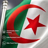 Drapeau de bureau miniature Algérie de luxe, écologique, avec base et mât, directement de l'usine, pour table de bureau