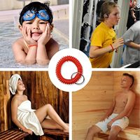 Couleur claire spirale extensible anneaux étiquette Bracelet Flexible en plastique poignet bobine poignet bande porte-clés chaîne Fitness Gym sport clés