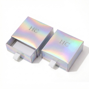 กล่องใส่แหวนแบบโฮโลแกรมสั่งทำพิเศษ บรรจุภัณฑ์เครื่องประดับสุดหรู พร้อมริบบิ้นดึง ปั๊มฟอยล์โลโก้ สำหรับแบรนด์เครื่องประดับ ขายส่ง - Product Image 3