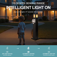 Poteau de parc en acier inoxydable 304 IP66 avec socle combiné eau-électricité |   Prise de courant 50A simple + Robinet anti-gel + Détecteur de mouvement PIR