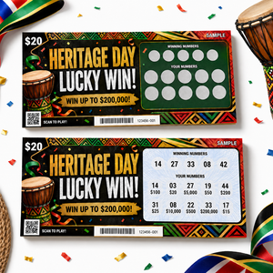 Wholesale CMYK Offset Print Hot stamping Custom Africa Theme Scratch Off Lucky Instant Lottery Tickets - Product Image 1