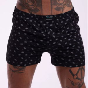Calzoncillos Bóxer de Algodón Negro con Estampado de Moda para Hombre, Ropa Interior Transpirable y Ligera con Cintura Elástica - Product Image 1