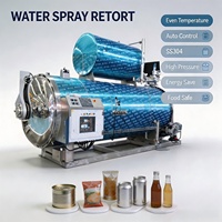 Autoclave à pulvérisation d'eau à économie d'énergie, stérilisateur sans angle mort, matériau SS304, puissance 10 kW, température 134-135°C, pour boissons et aliments