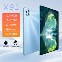 Tablet X95 10.1" Saver 12GB+512GB 108MP 8800mAh 4G/5G Dual SIM+TF Android 15 Octa Core Layar 2K Multibahasa Baru untuk ANAK-ANAK