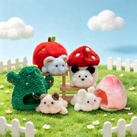 Vente en gros directe usine : Jouet maison en peluche mignon en forme d'animaux (champignon, pomme, cactus, pêche) – Personnalisation OEM pour cadeau