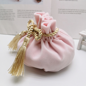 Bolsa de Terciopelo Redonda Creativa para Dulces de Boda, Estilo Europeo, para Ceremonia de Mano, Regalo de Boda, Bolsa de Terciopelo para Regalos - Product Image 3