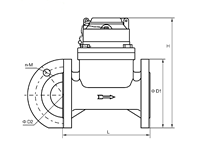 Meter Air Woltman Lepas Pasang DN50-DN150 Tipe Flens Besi Cor untuk Air Dingin dengan Output Pulsa Kabel ISO4064 OEM Dapat Disesuaikan