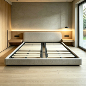 Foshan Factory Pre-assembled <strong>Bed</strong> Slats Frame Solid <strong>Pine</strong>/Birch Wood Silent <strong>Bed</strong> Base Powder-coated Steel <strong>Bed</strong> Support OEM Custom - Product Image 1