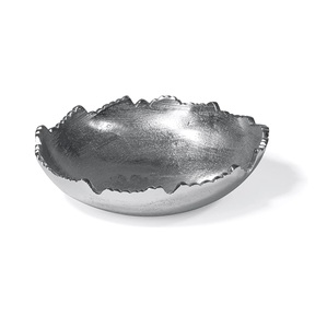 Bol de service rond unique en aluminium, aspect antique, fait main, écologique, durable, avec finition dorée - Product Image 5