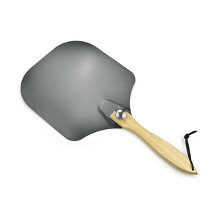 Aluminio Metal Negro <span class=keywords><strong>Pizza</strong></span> Turning Peel <span class=keywords><strong>Pizza</strong></span> <span class=keywords><strong>Pala</strong></span> Rotación <span class=keywords><strong>Pizza</strong></span> Paddle con mango de madera plegable - Product Image 2