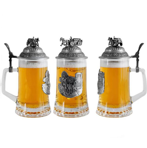 Wholesale 1 Liter <strong>Custom</strong> Logo Printed Europe Style Shoe Boot Shaped <strong>Beer</strong> Glass <strong>Mug</strong> with Metal Lid Handle for Business Gifts - Product Image 4