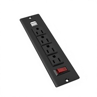 Multiprise de bureau avec interrupteur et protection contre les surcharges, 4 prises US, 2 ports USB pour bureau, maison, bureau à domicile
