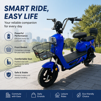 Vélo électrique urbain pour adultes 500W à 3 vitesses avec moteur sans balais, moteur à moyeu arrière et batterie au plomb-acide