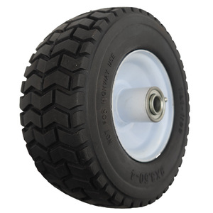 Solid Polyurethane Foam <b>Wheel</b> 9X3.50-4 With Grease Fitting <b>For</b> Warehouse <b>Trolleys</b> And Handcarts - Product Image 4