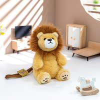 Poche dessin animé Animal en peluche Lion poupée PP coton remplissage 11-30cm hauteur pour les âges 2 + pendentif sac à dos suspendu cadeau d'anniversaire