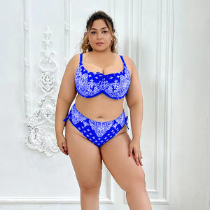 Bikini <span class=keywords><strong>de</strong></span> talla grande para mujer con estampado retro americano europeo para <span class=keywords><strong>Amazon</strong></span> Traje <span class=keywords><strong>de</strong></span> <span class=keywords><strong>baño</strong></span> transfronterizo <span class=keywords><strong>de</strong></span> Aliexpress para ropa <span class=keywords><strong>de</strong></span> playa y grasa - Product Image 2