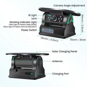 Cámara grabadora DVR de respaldo inalámbrica con carga Solar magnética de 4 1080P con Monitor BSD de 10 pulgadas para camión/BUS/RV/remolque/carretilla elevadora - Product Image 3