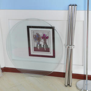 <span class=keywords><strong>Mesa</strong></span> de Comedor Redonda de Vidrio Templado Transparente Ajustable Moderna de 80*75cm con Patas de Acero Inoxidable para Uso en Hoteles, Venta al Por Mayor - Product Image 6