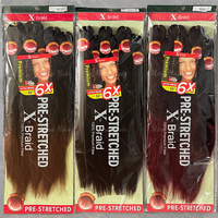 6 Paquets de Mèches Synthétiques Pré-étirées de 52 pouces, 500g, pour Tresses Yaki Africaines, Faciles à Tresser, Modélisation à l'Eau Chaude, Extensions en Vrac