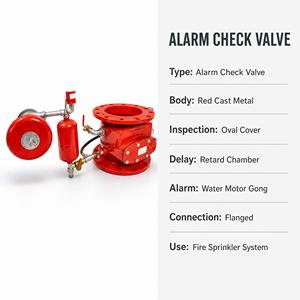 Válvula de retención de alarma para sistema de rociadores contra incendios, cámara retardante, motor de agua, tapa de inspección, válvula de hierro fundido con brida - Product Image 4