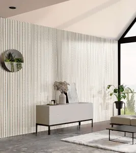 Kasaro sıcak satış üç tarafı kaplama Wrap beyaz ses geçirmez meşe akustik Panel için otel ahşap duvar paneli